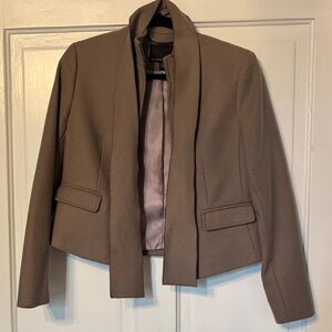 Banana Republic Taupe Cropped Scarf-Collar Blazer